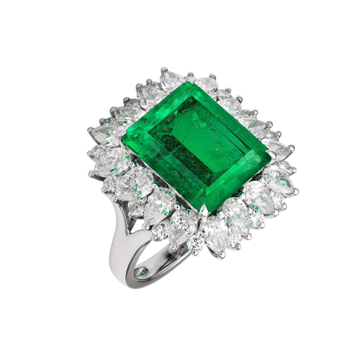 Love & Commitment Opera Emerald Cocktail Ring - High Jewelry - RUCHI New York