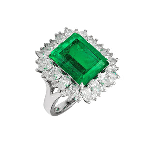 Love & Commitment Opera Emerald Cocktail Ring - High Jewelry - RUCHI New York