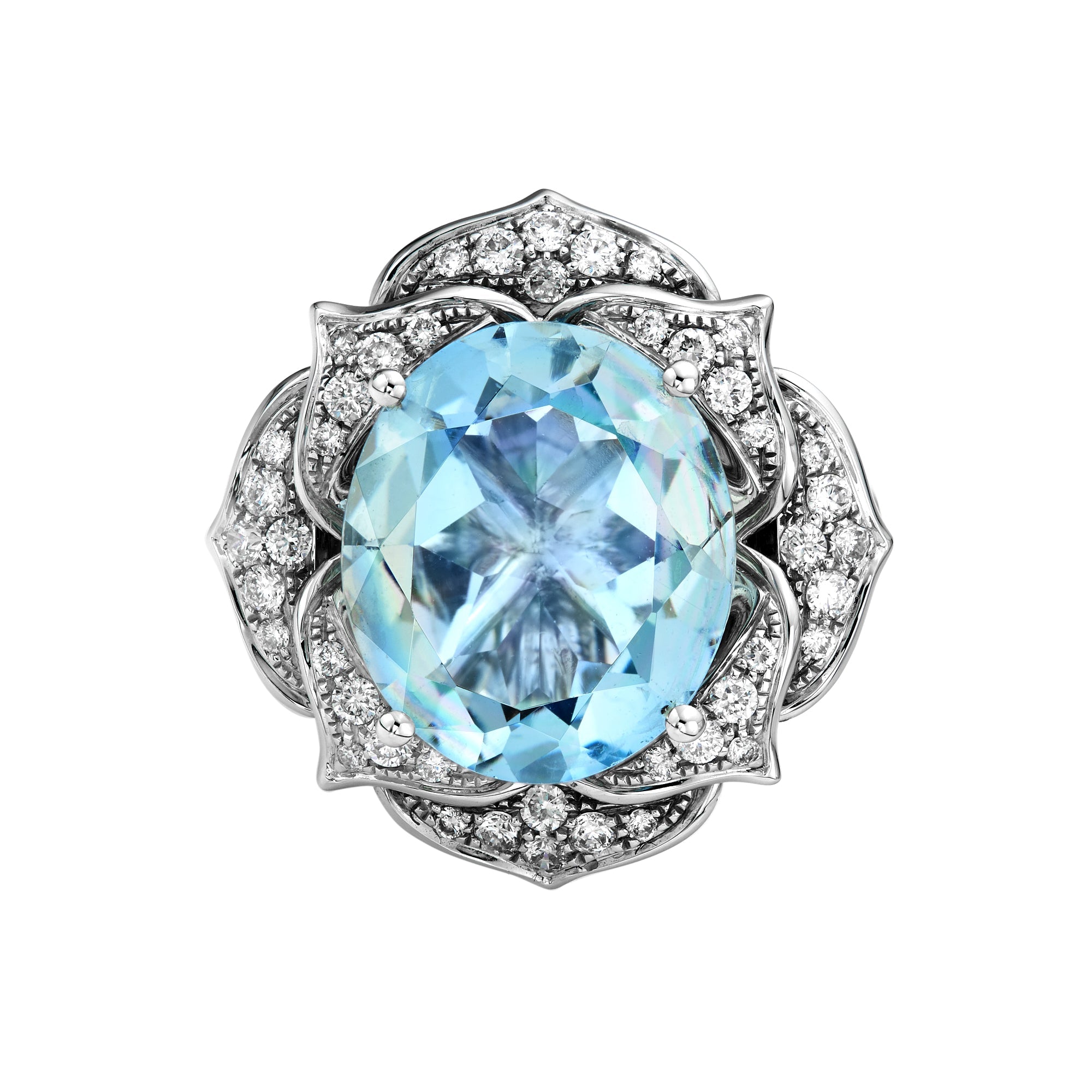 Lovette Aquamarine and Diamond Ring - Jewelry - RUCHI New York