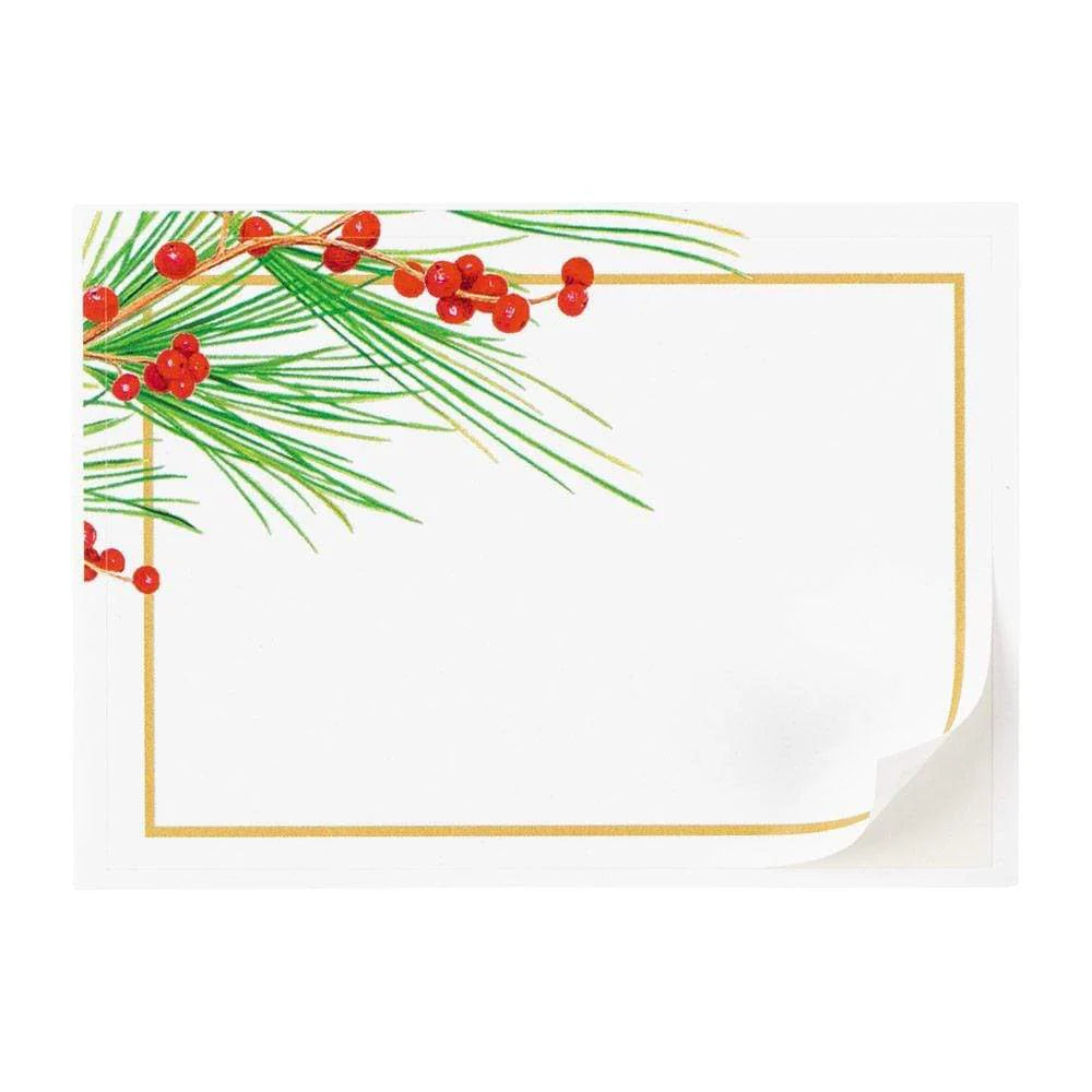 Berries and Pine Self-Adhesive Labels, Set of 12