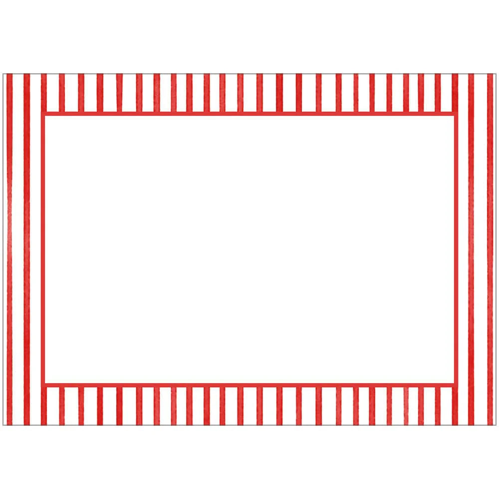 Pinstripes Red Adhesive Labels, Set of 12