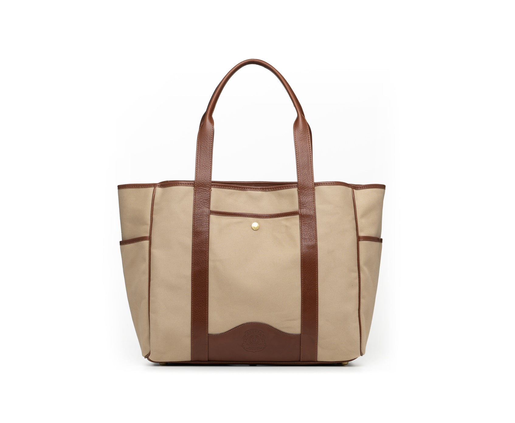 Market Tote No. 294 | Khaki Twill - Vintage Chestnut