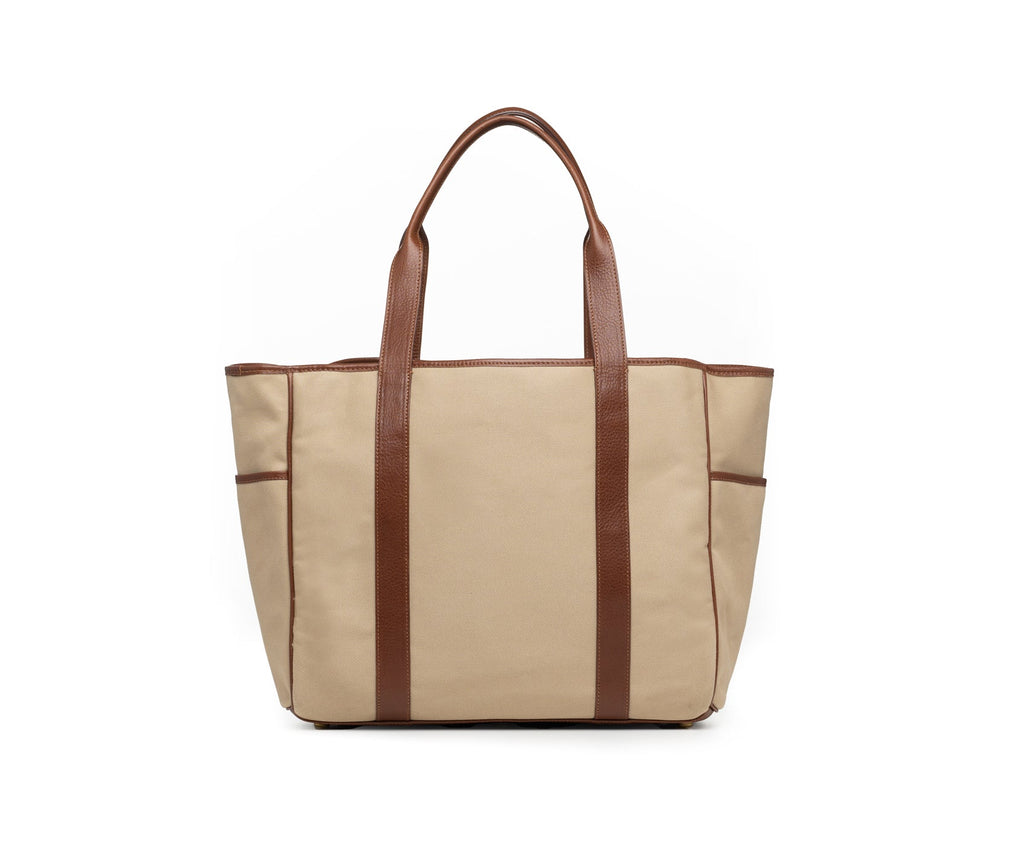 Market Tote No. 294 | Khaki Twill - Vintage Chestnut