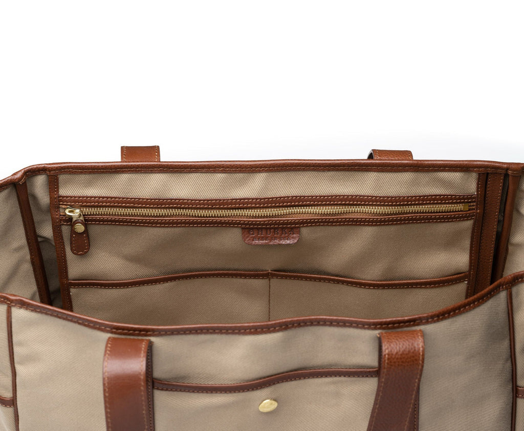 Market Tote No. 294 | Khaki Twill - Vintage Chestnut