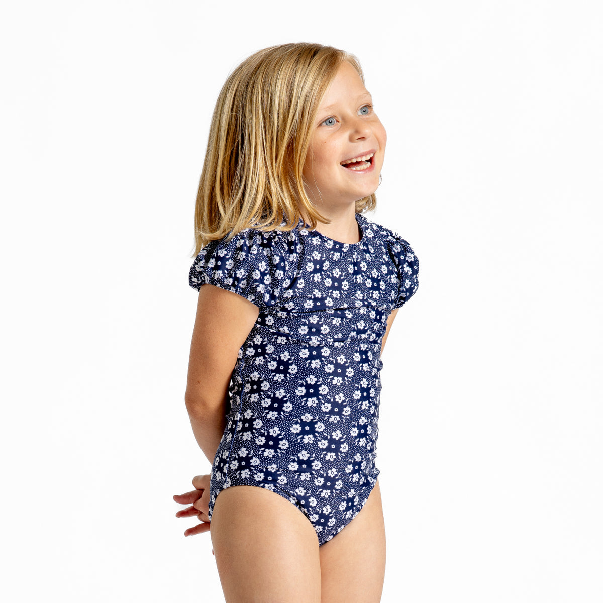 Girls Ditch Plains Daisy Puff Sleeve One Piece