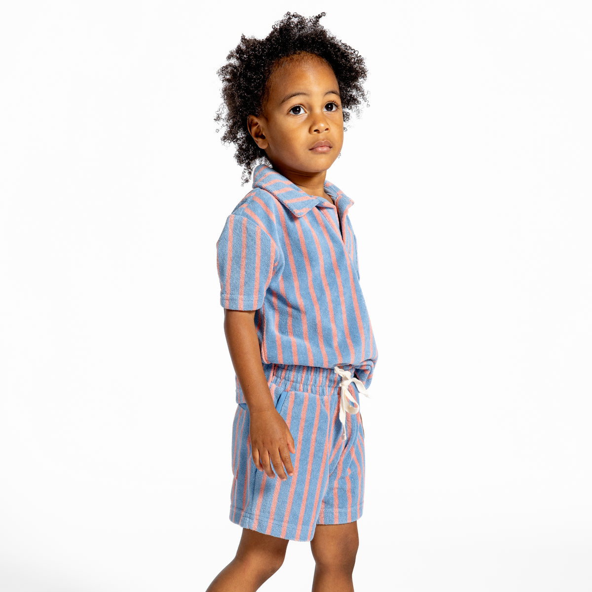 Boys Maritime Stripe French Terry Polo