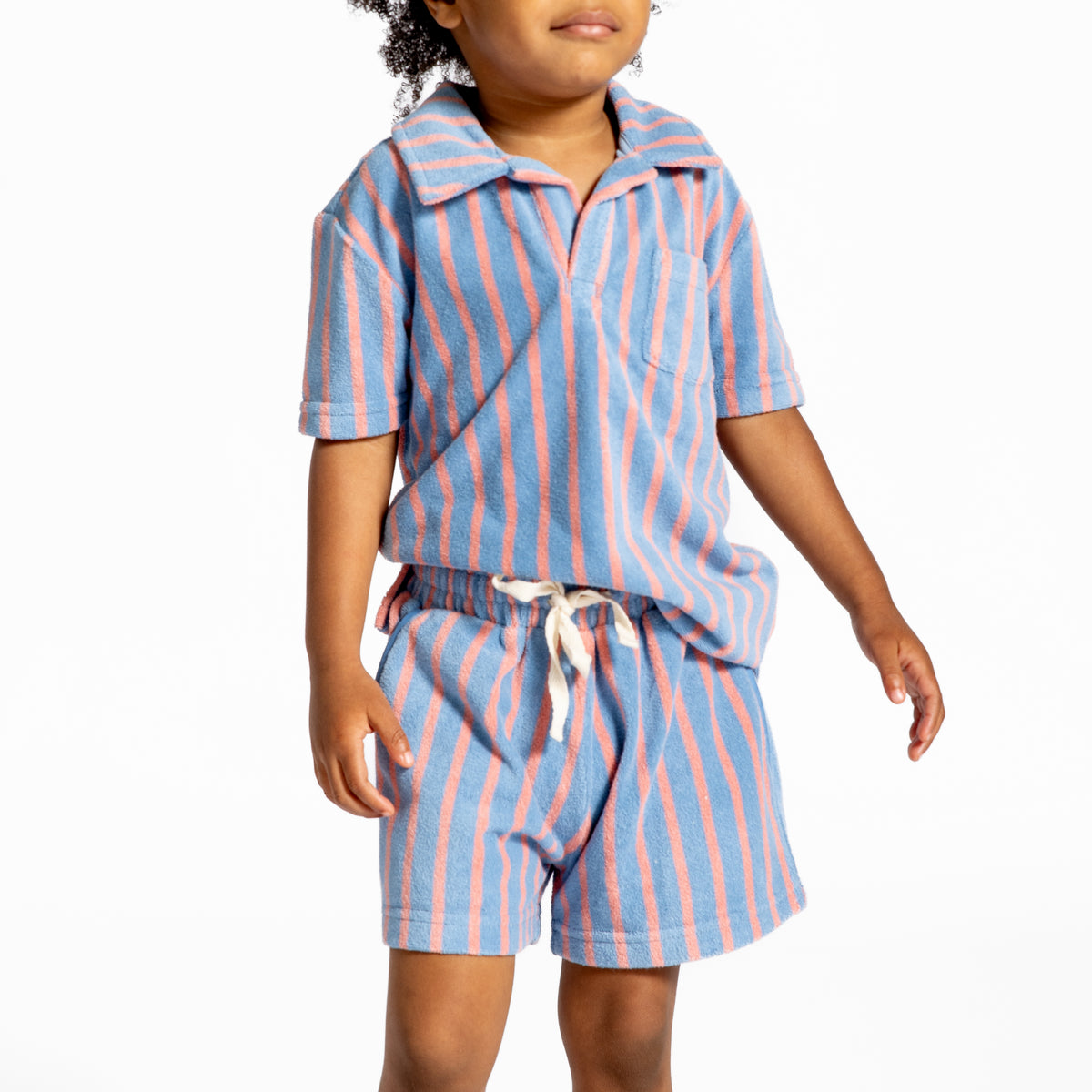 Boys Maritime Stripe French Terry Polo