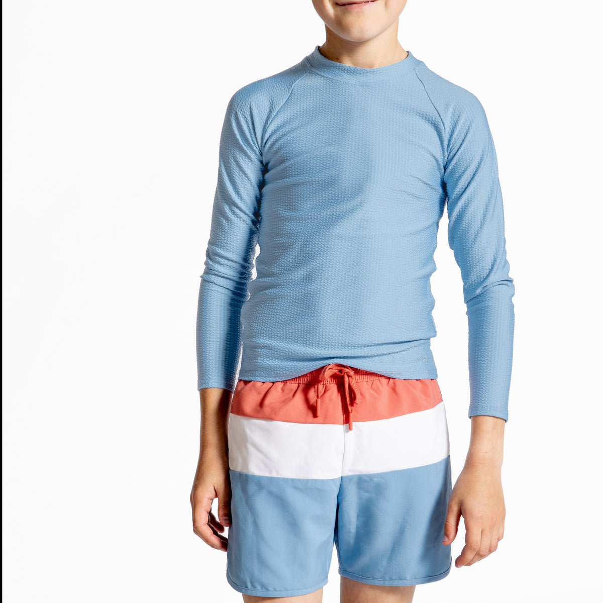 Surfside Blue Seersucker Rashguard