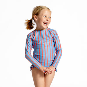 Girls Maritime Stripe Rashguard Set