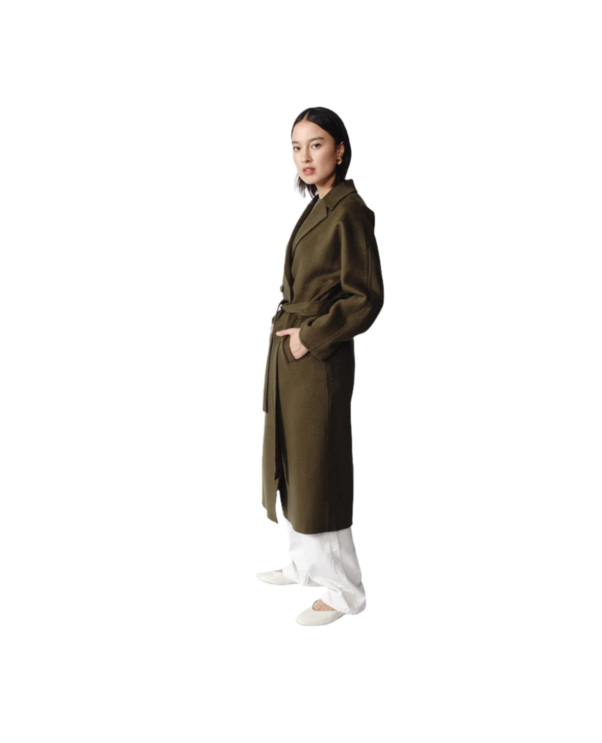 Nicola Cashmere Coat in Green