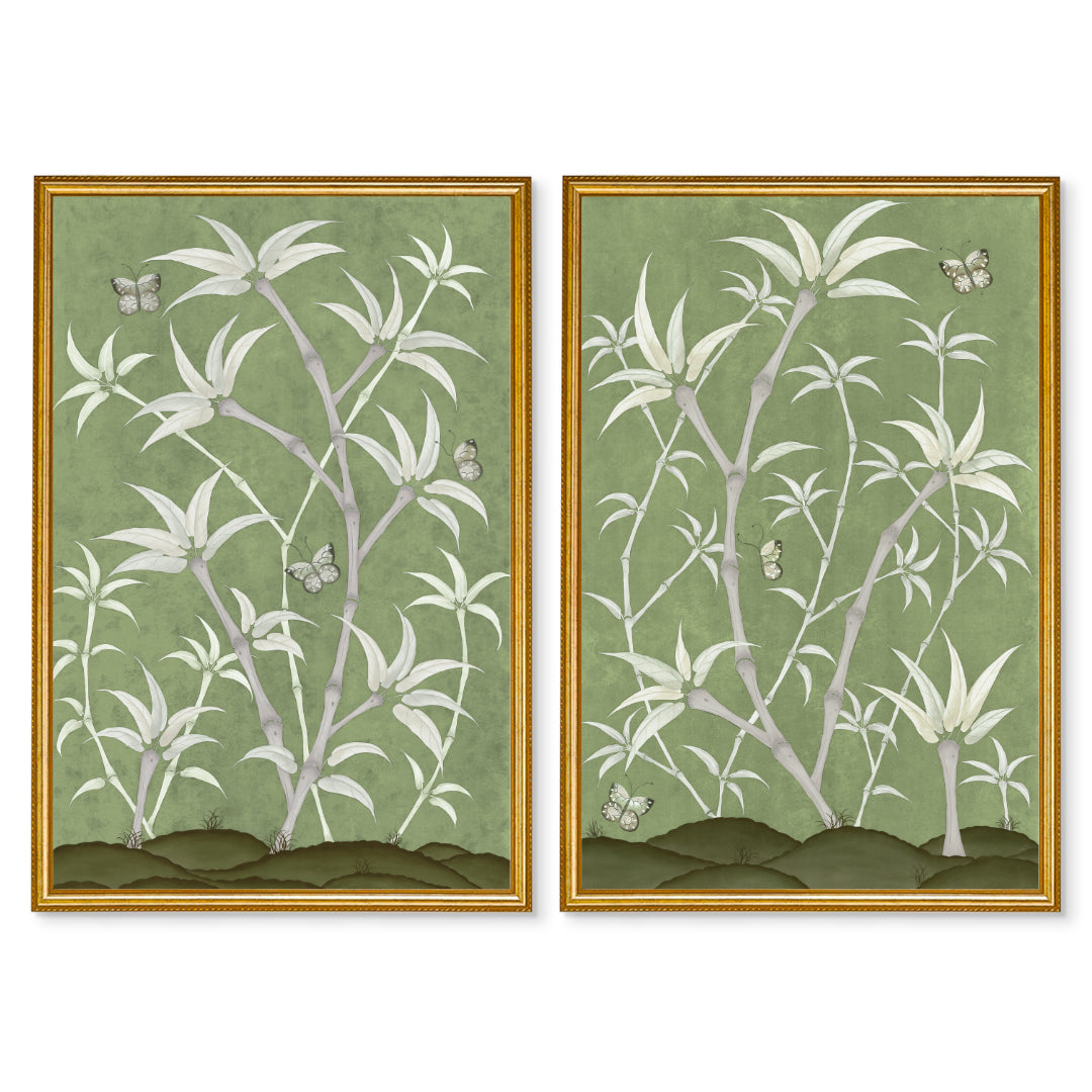 Chinoiserie Panel Print Pair | Bamboo En Fleur