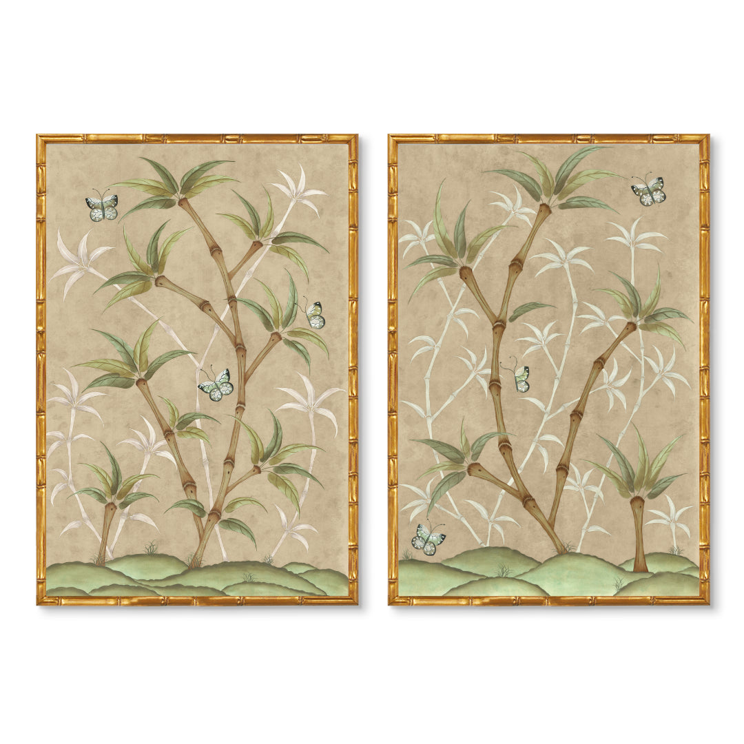 Chinoiserie Panel Print Pair | Bamboo En Fleur
