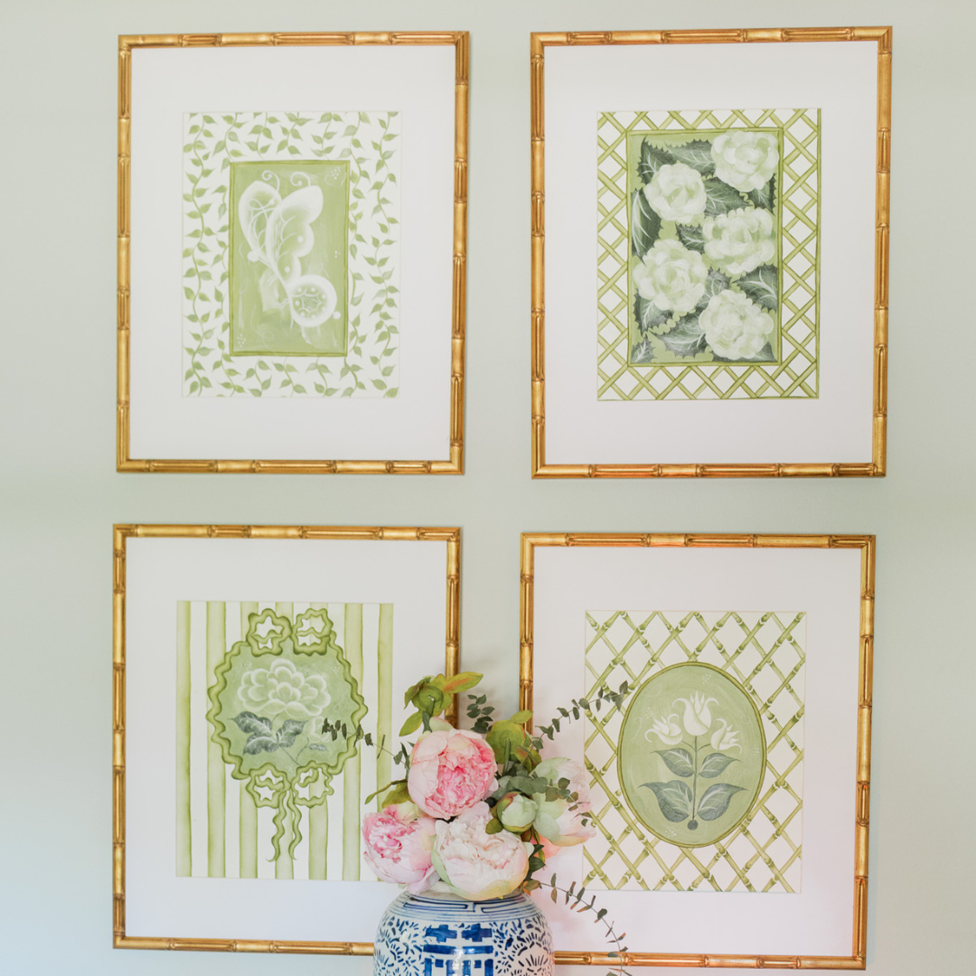 En Vert Botanical Prints, Set of 4