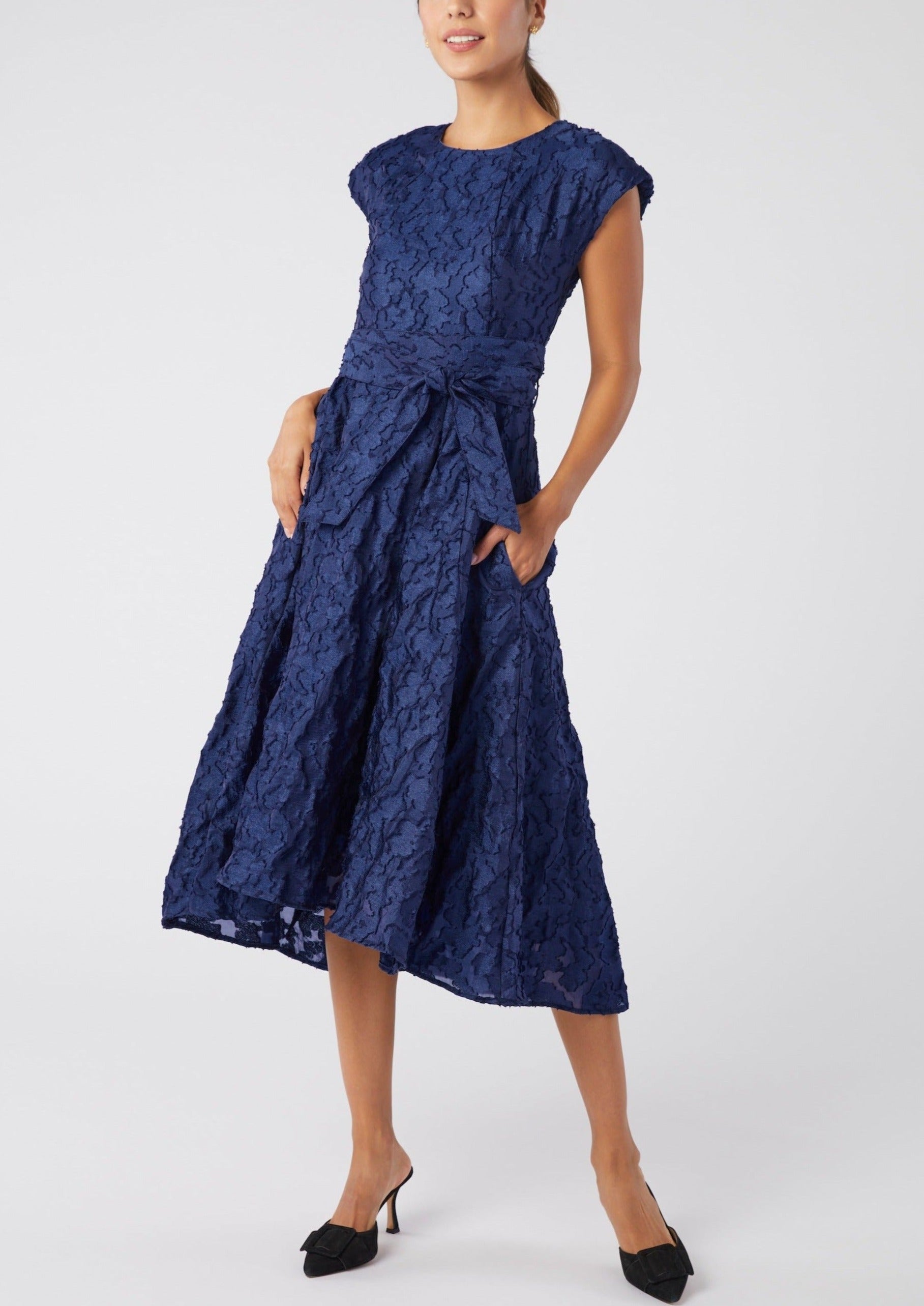 Olivia Dress in Navy Organza