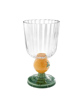 Carmen Goblet Orange Stem, Set of 2