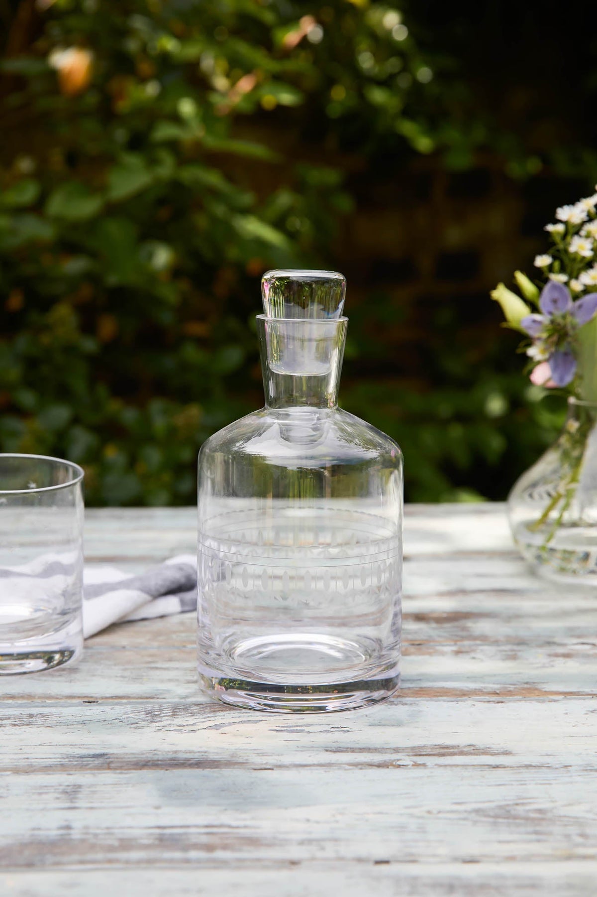 Crystal Decanter with Ovals Design