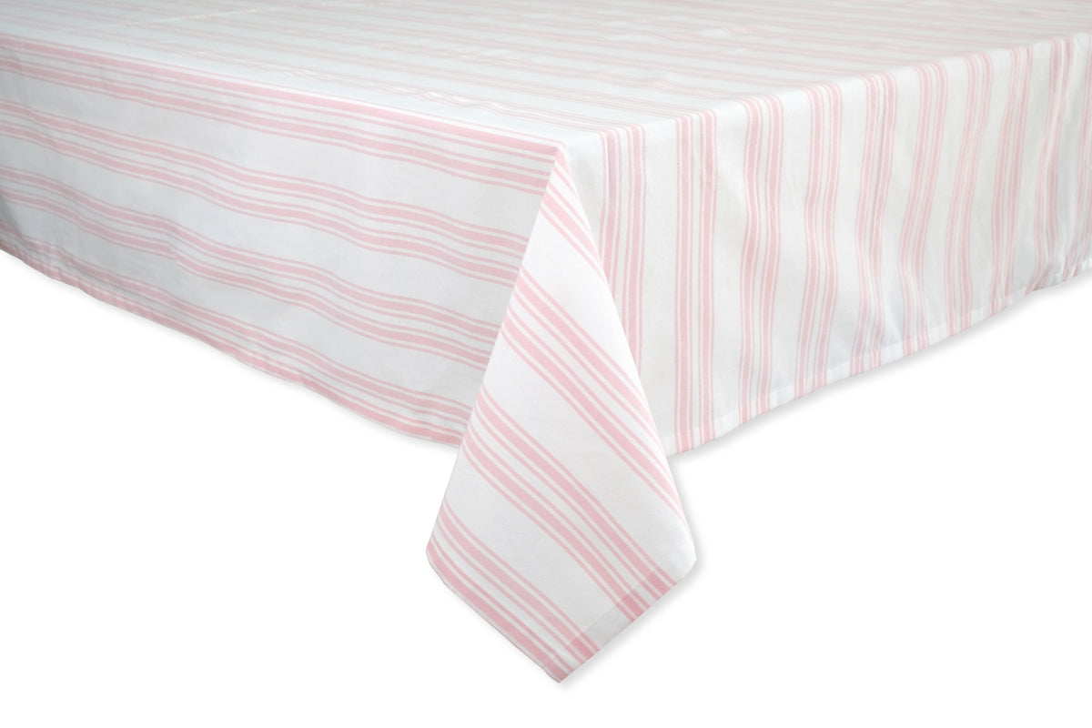 Pink Stripe Cotton Tablecloth, Set of 2