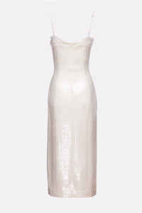 Penny Dress in Ivory Sequin Linen