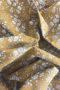 Picnic Blanket made with Liberty Fabric BETSY GREY & CAPEL MUSTARD - Coco & Wolf