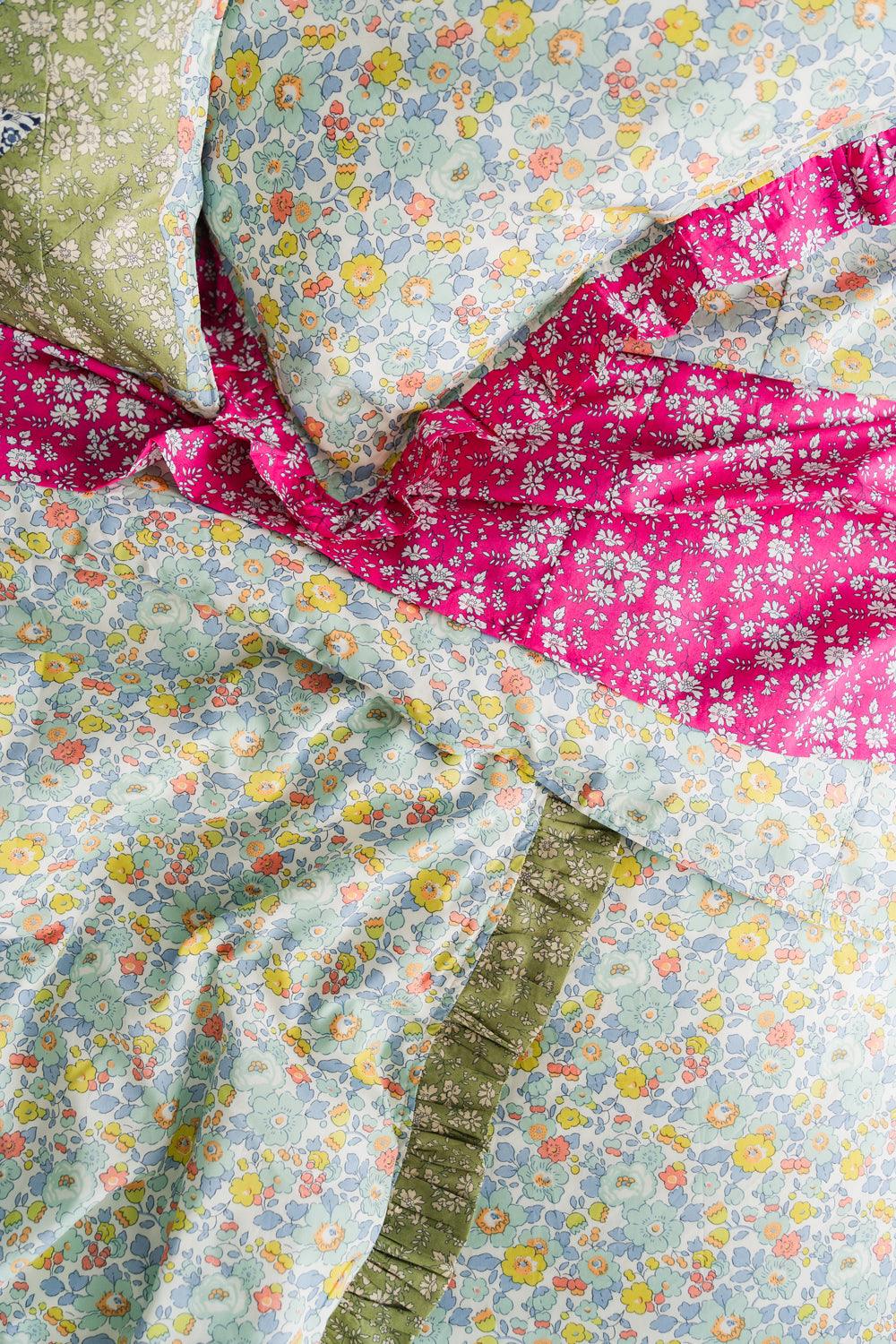 Pillowcase made with Liberty Fabric CAPEL FUCHSIA - Coco & Wolf