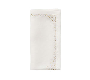 Kim Seybert, Inc.Pin Dot Napkin in White & Gold & Silver, Set of 4Napkins