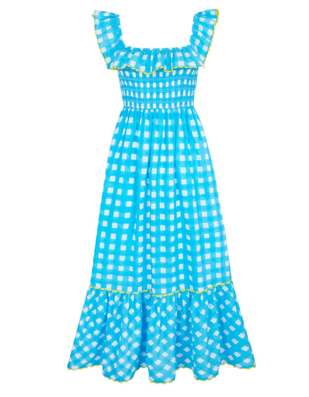 Pink City Prints Aqua Gingham Carrie Dress