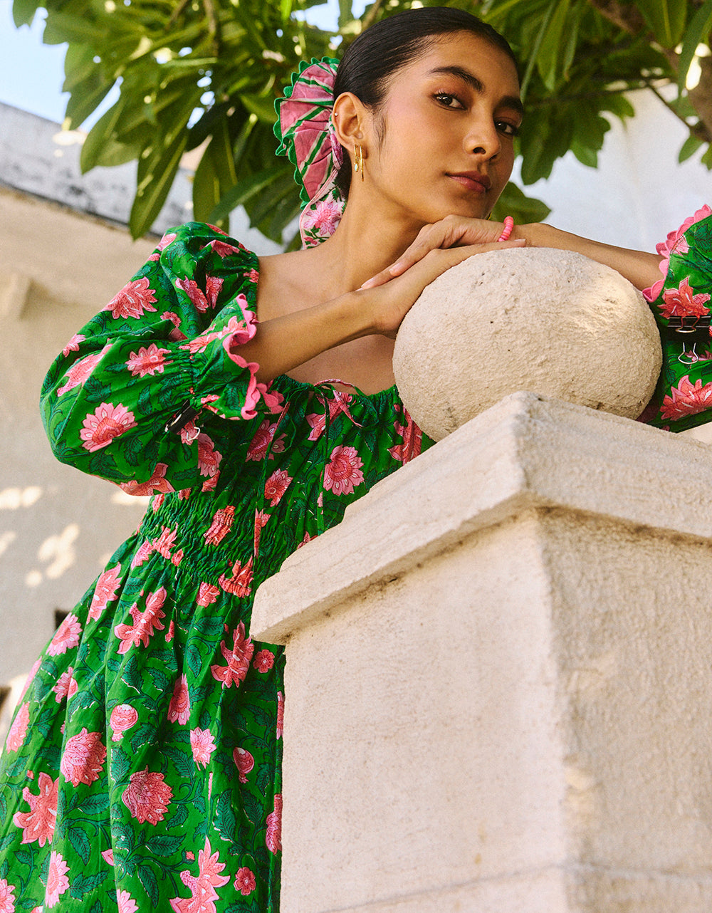 Pink City Prints Emerald Jungle Hampi Dress