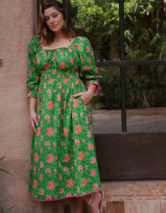 Pink City Prints Emerald Jungle Hampi Dress