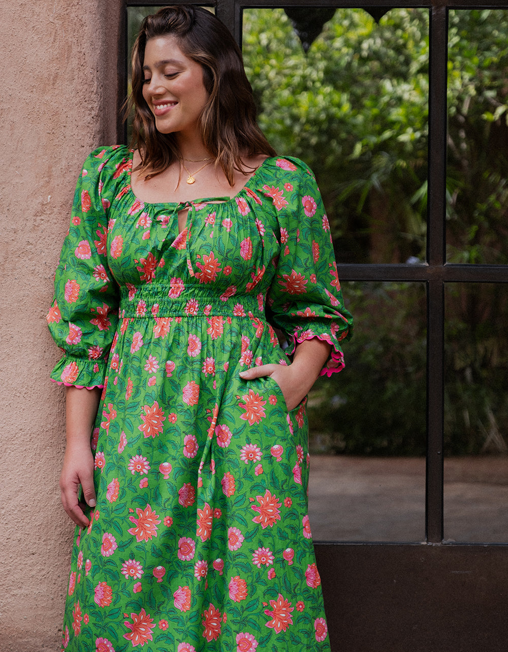 Pink City Prints Emerald Jungle Hampi Dress