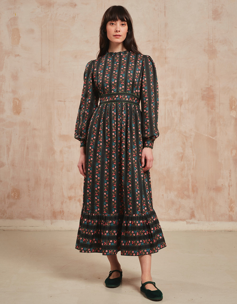 Pink City Prints Haworth Border Savannah Dress