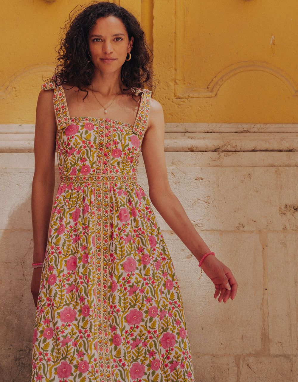 Pink City Prints Lime Fields Corfu Dress