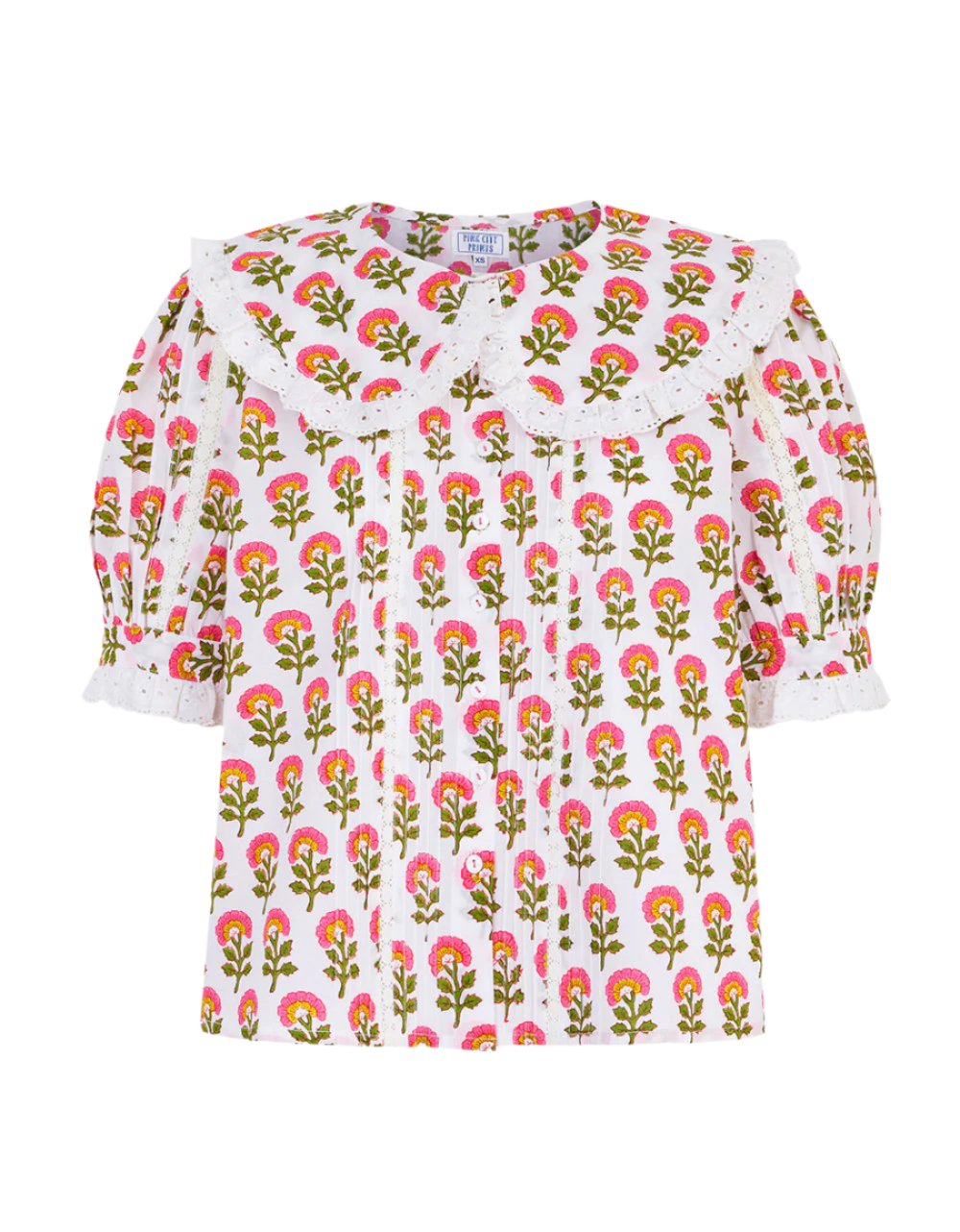 Pink City Prints Lime Meadow Ellen Blouse