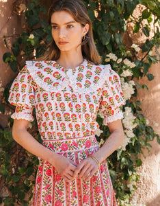 Pink City Prints Lime Meadow Ellen Blouse