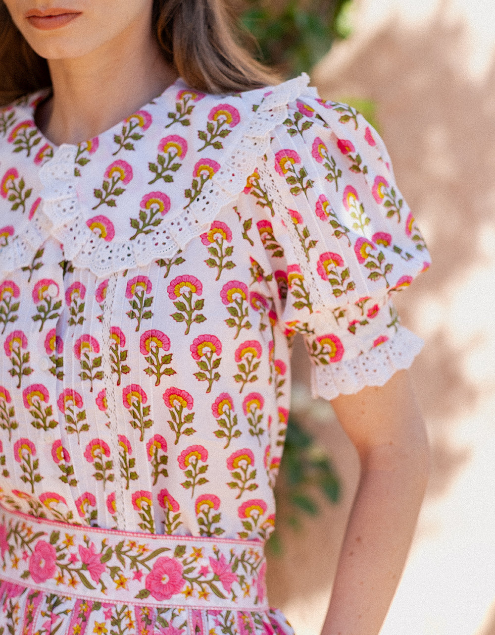 Pink City Prints Lime Meadow Ellen Blouse