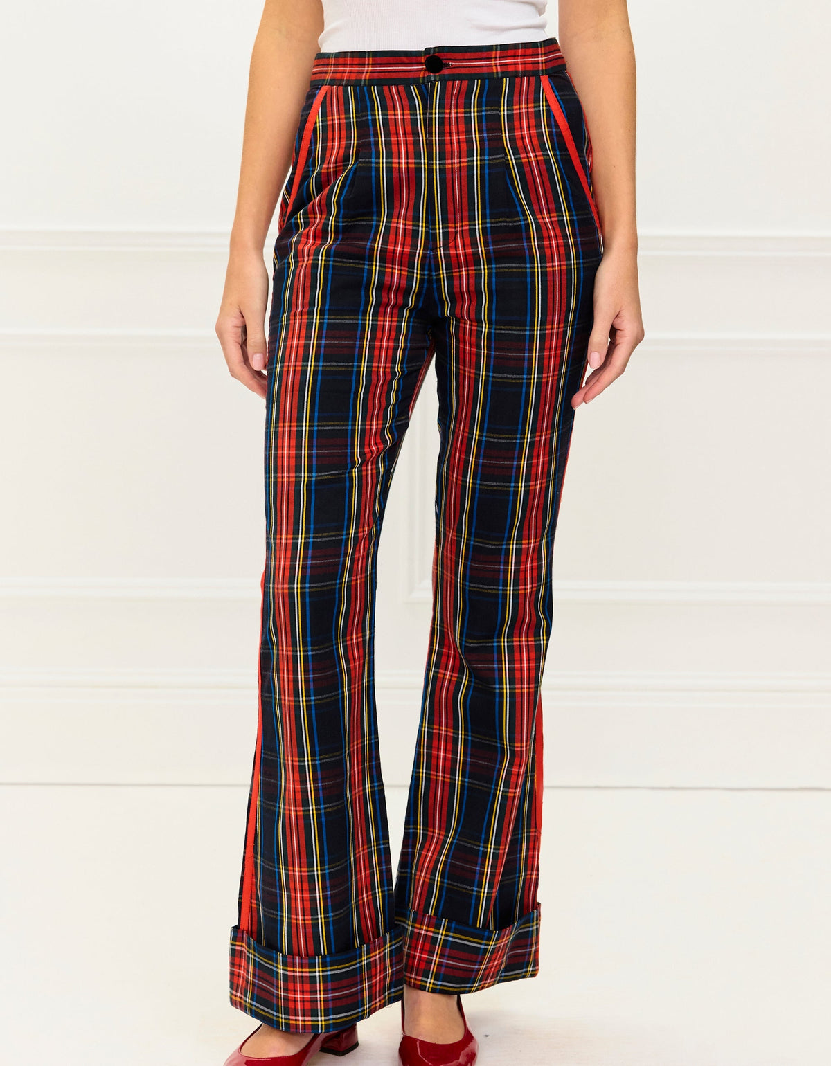Pink City Prints Midnight Tartan Romy Trousers