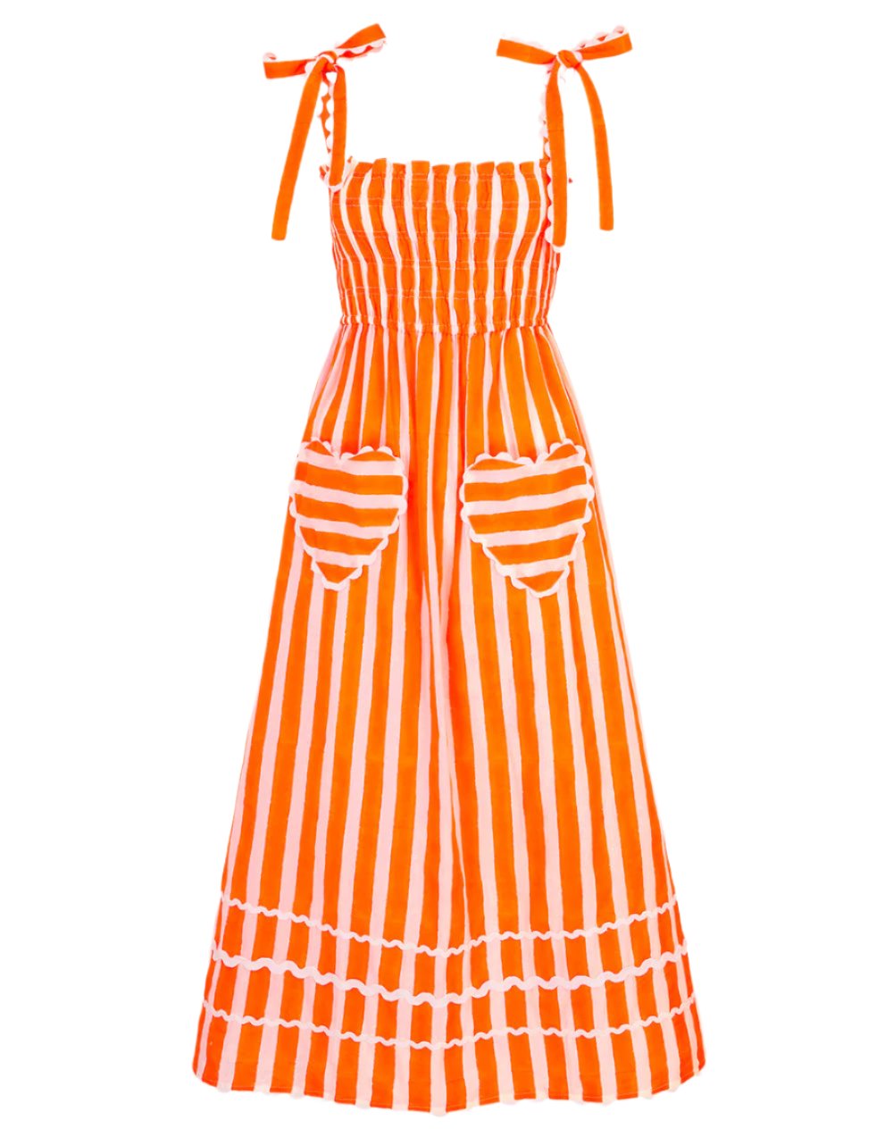 Pink City Prints Neon Orange Stripe Immy Dress