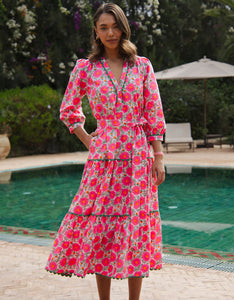 Pink City Prints Neon Poppy Marina Dress