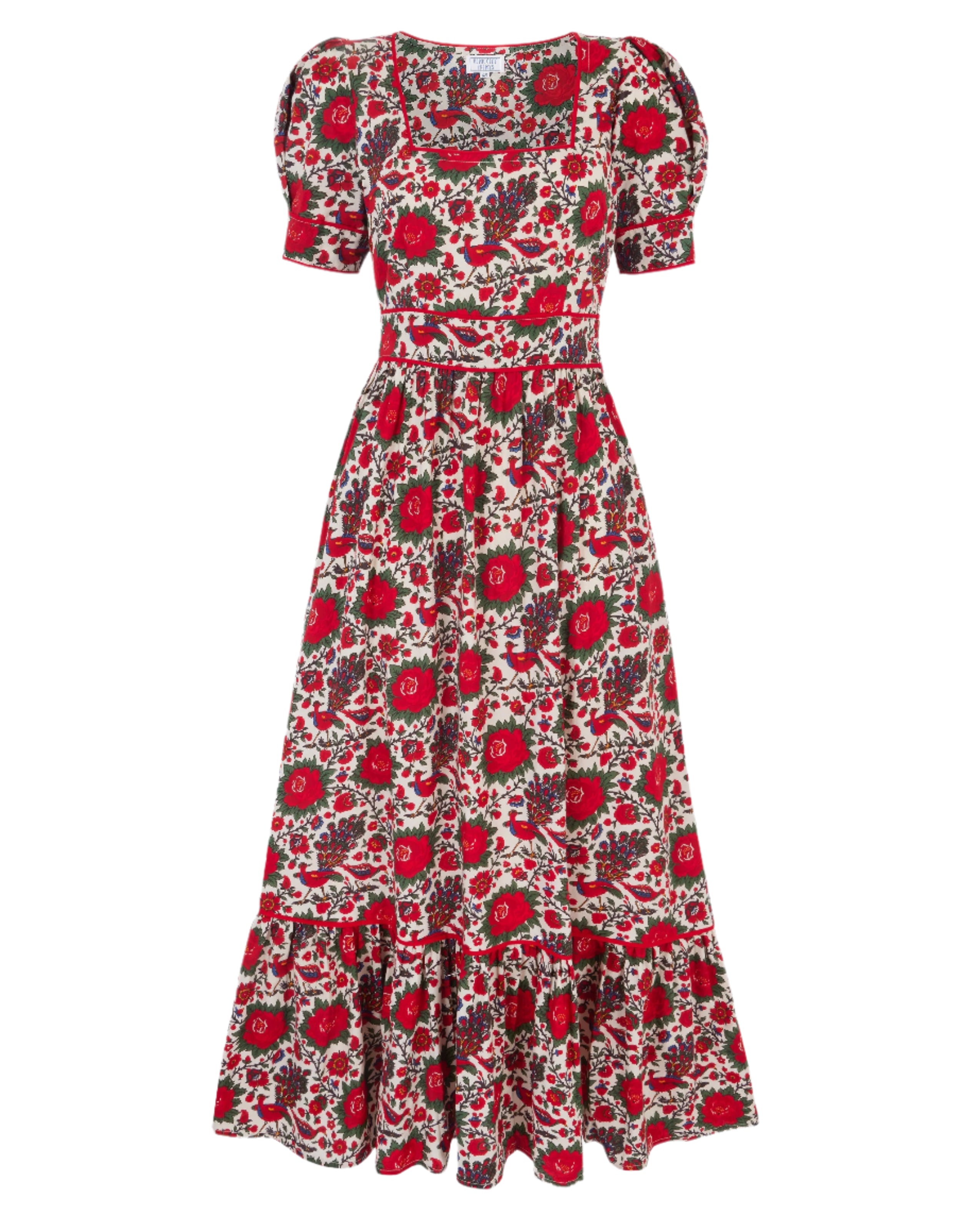 Pink City Prints Peony Bird Evelyn Dress