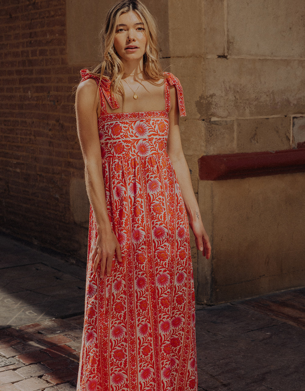 Pink City Prints Sunset Border Mykonos Dress