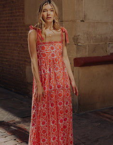 Pink City Prints Sunset Border Mykonos Dress