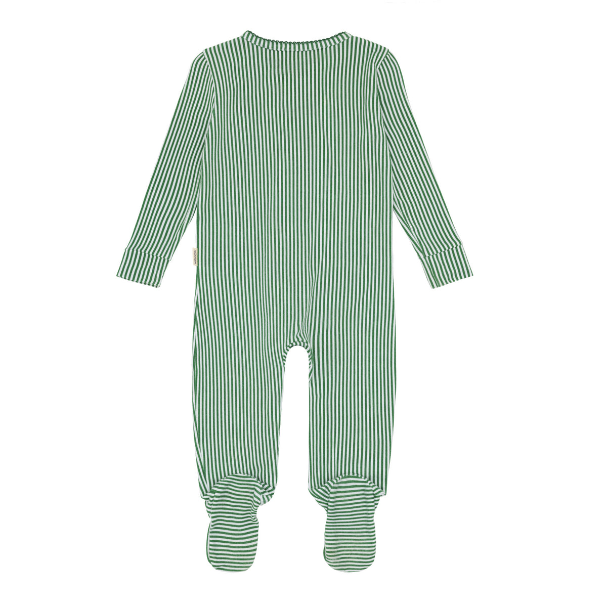 Baby Hunter Green Stripe Pima Footie