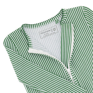 Baby Hunter Green Stripe Pima Footie