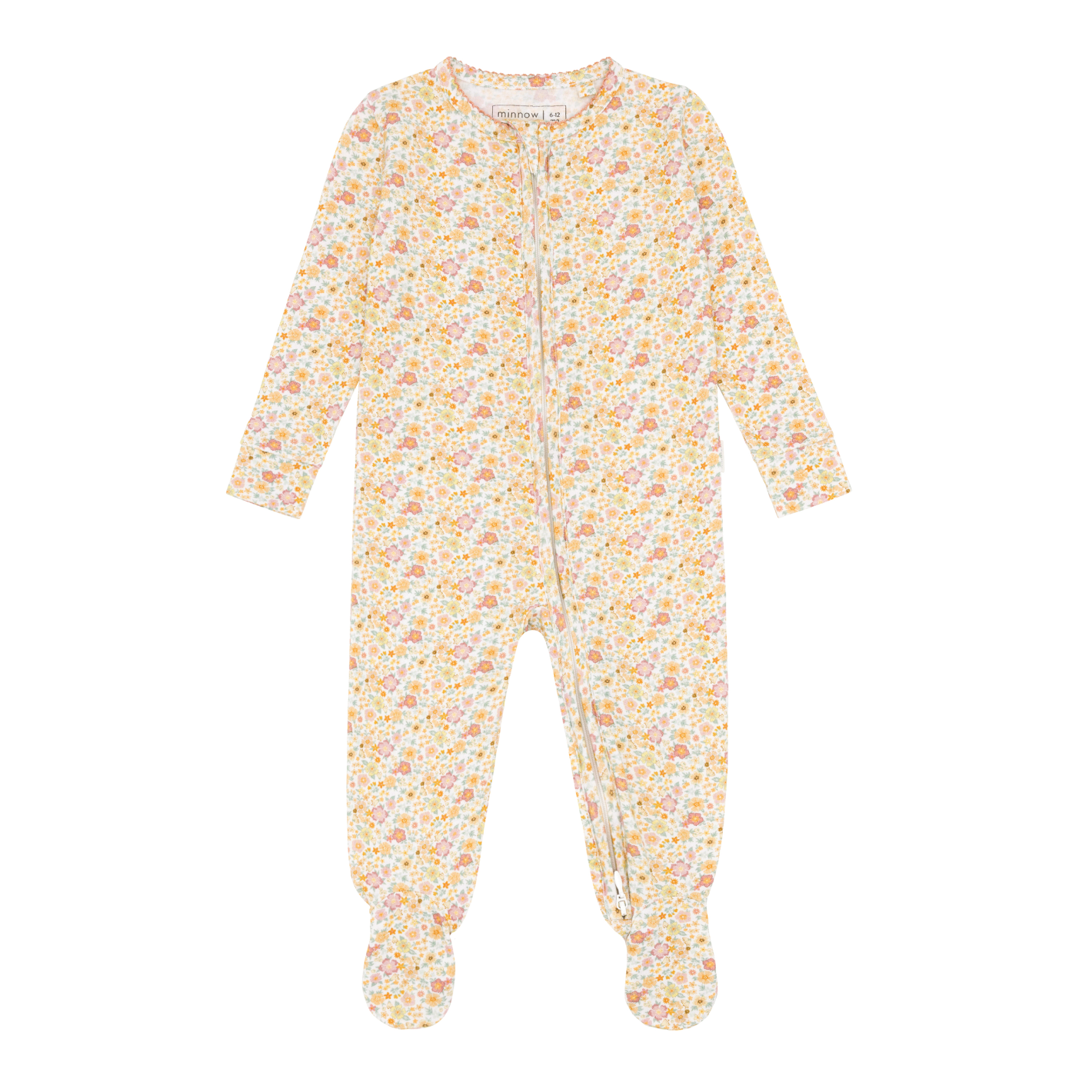 Baby Marigold Floral Pima Footie