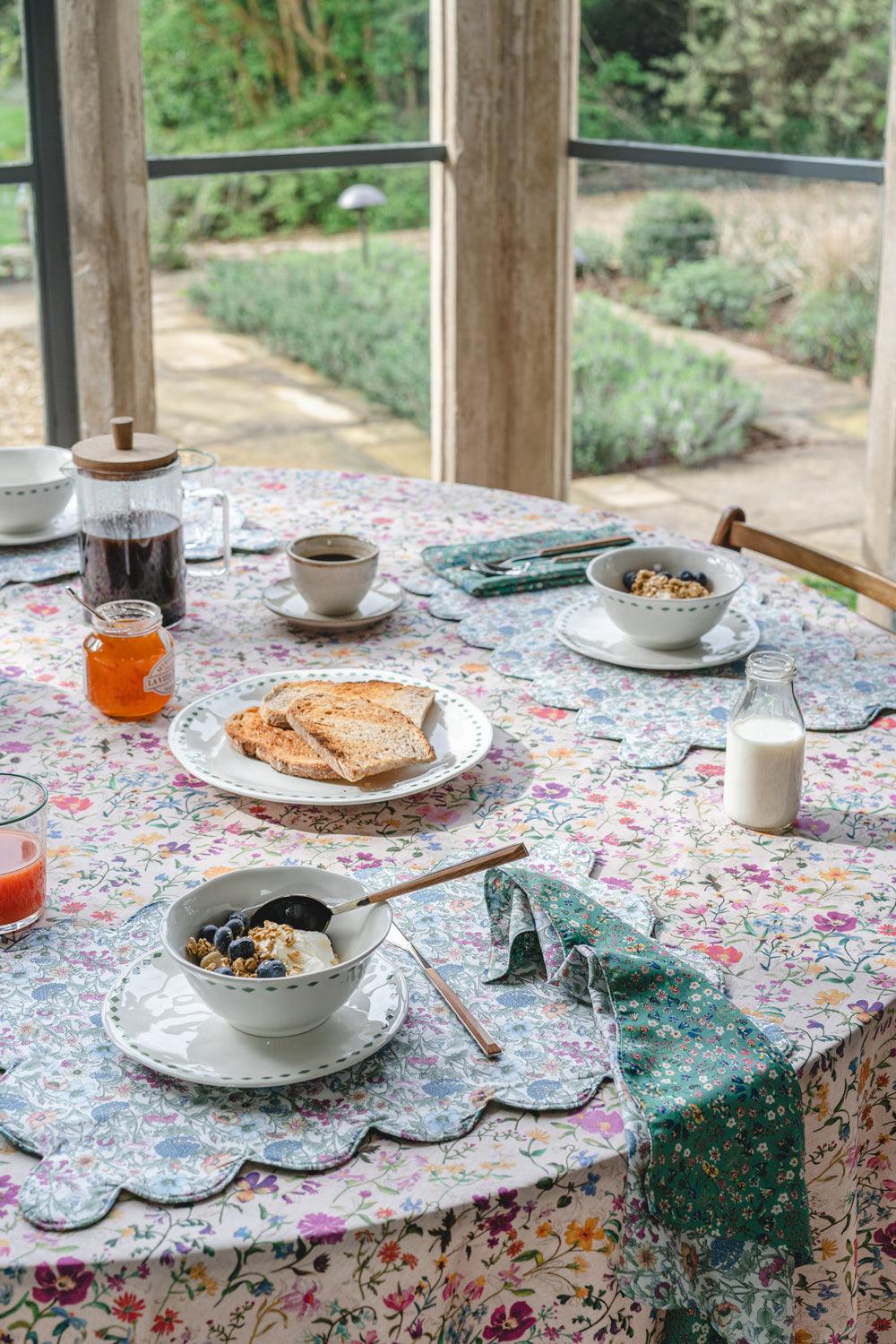 Reversible Scalloped Placemat made with Liberty Fabric DONNA LEIGH - Coco & Wolf