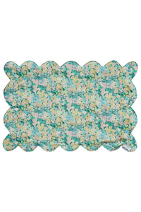 Reversible Scalloped Placemat made with Liberty Fabric HOLLYHOCKS & MITSI VALERIA - Coco & Wolf