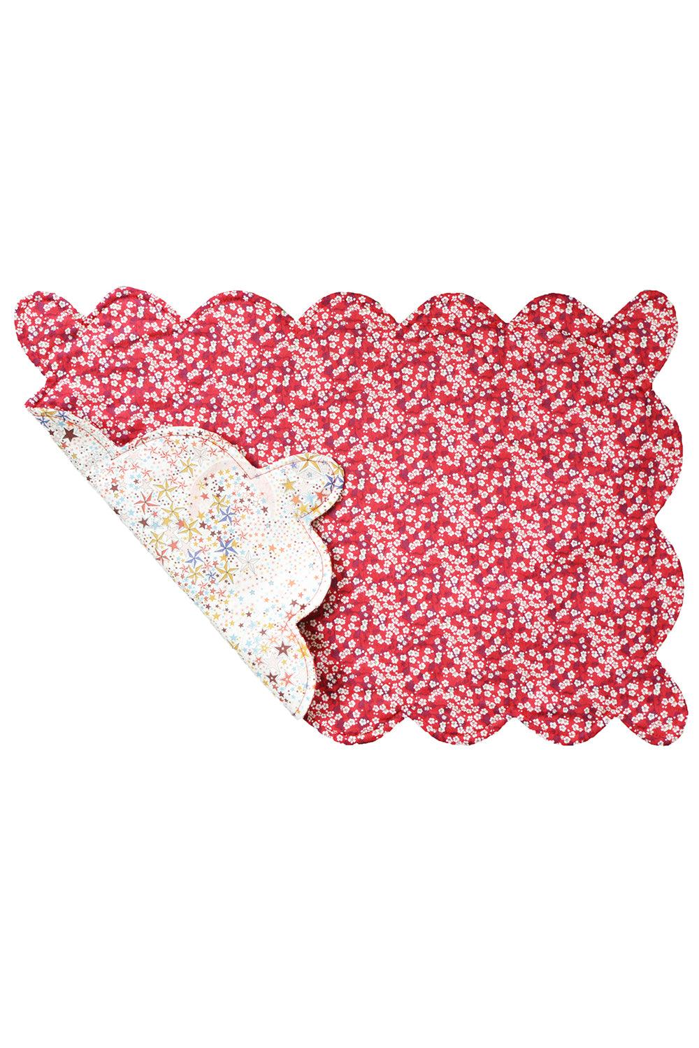 Reversible Scalloped Placemat made with Liberty Fabric MITSI VALERIA & ADELAJDA - Coco & Wolf