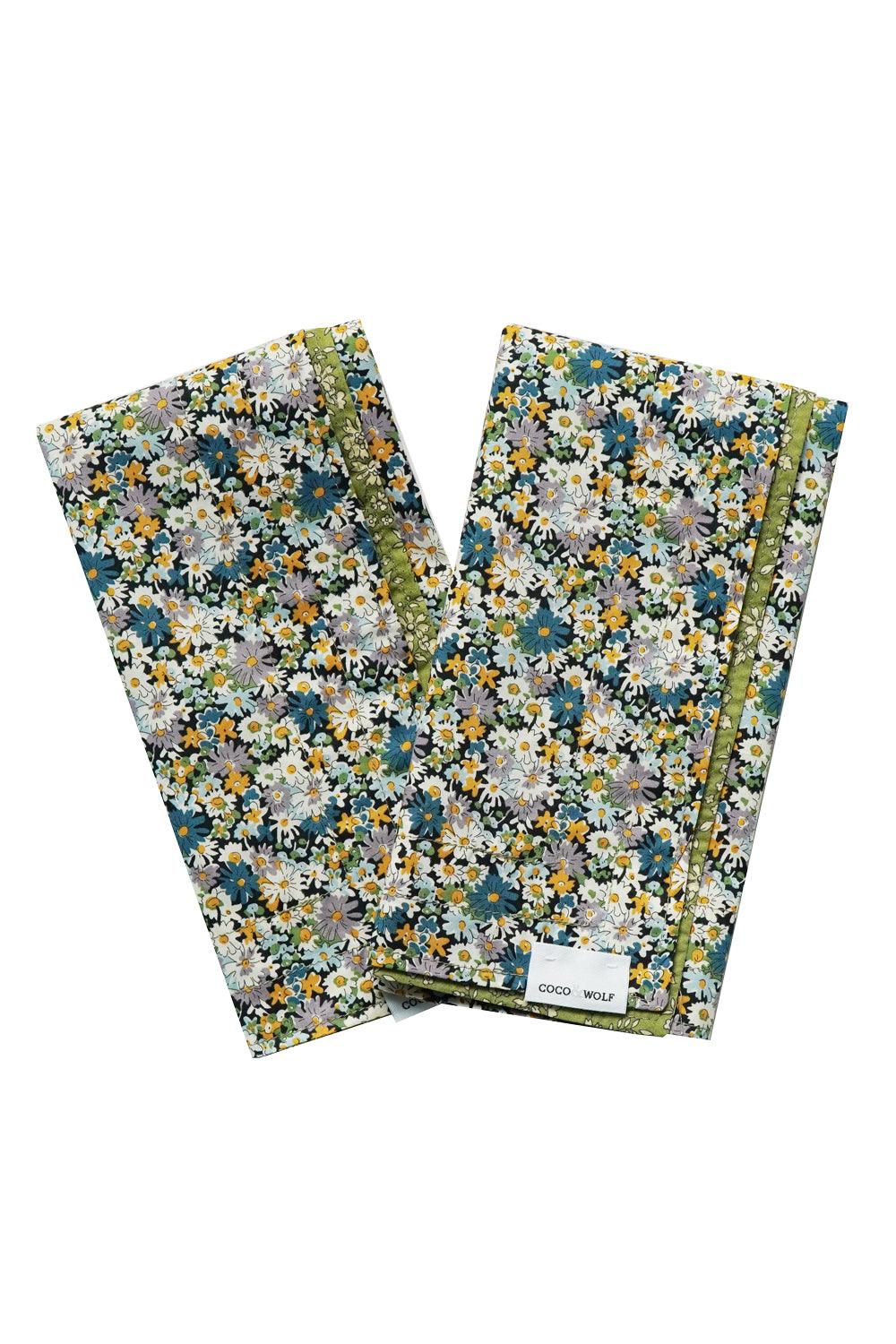 Reversible Stitch Napkin Set made with Liberty Fabric LIBBY & CAPEL PISTACHIO - Coco & Wolf