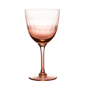 Rose Wine Glasses With Lens Design, Set of 4