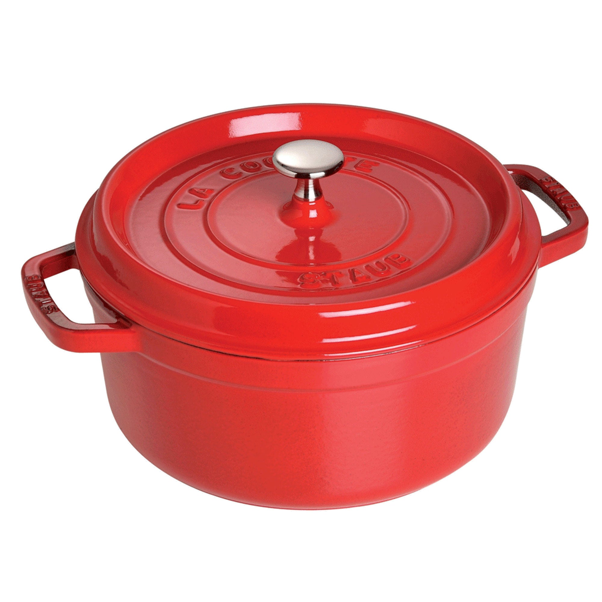 Cast Iron Round Cocotte, Dutch Oven, 5.5-quart, serves 5-6, Made in France, Cherry