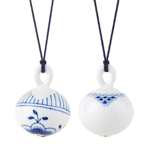 Blue Fluted Mega and Princess Bauble Set, Set of 2